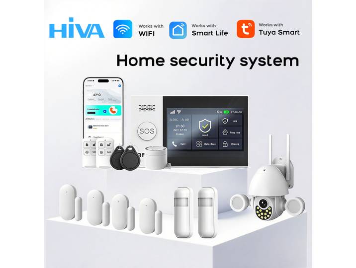 Tuya Smart Life APP Compatible système d'alarme GSM sans fil WiFi détection anti-cambriolage alertes en temps réel pour maison Garage bureau magasin