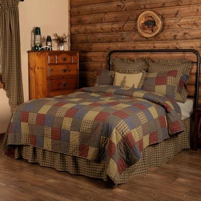 Vhc Brands Cedar Ridge Patchwork Quilt Multi Warm, Super King, Multi Warm
