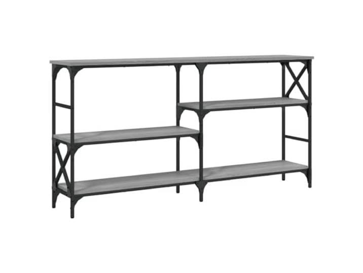 Konsolentisch Grau Sonoma Eiche 150x29x76,5 cm Holzwerkstoff, Stahlrahmen, verstellbare Füße, stabile Konstruktion, elegantes Design