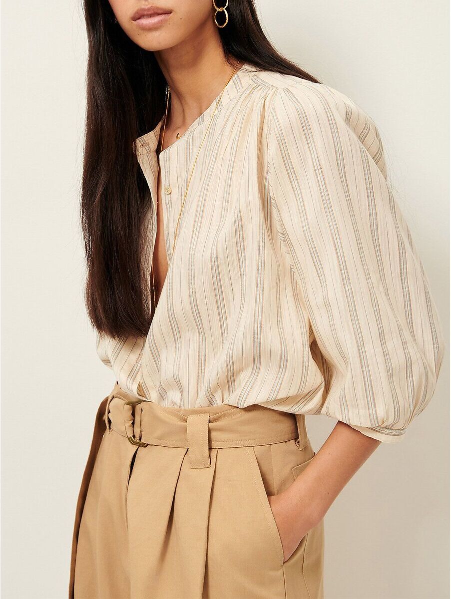 SESSUN Blouse rayée à col rond et manches 3/4, A VIEW