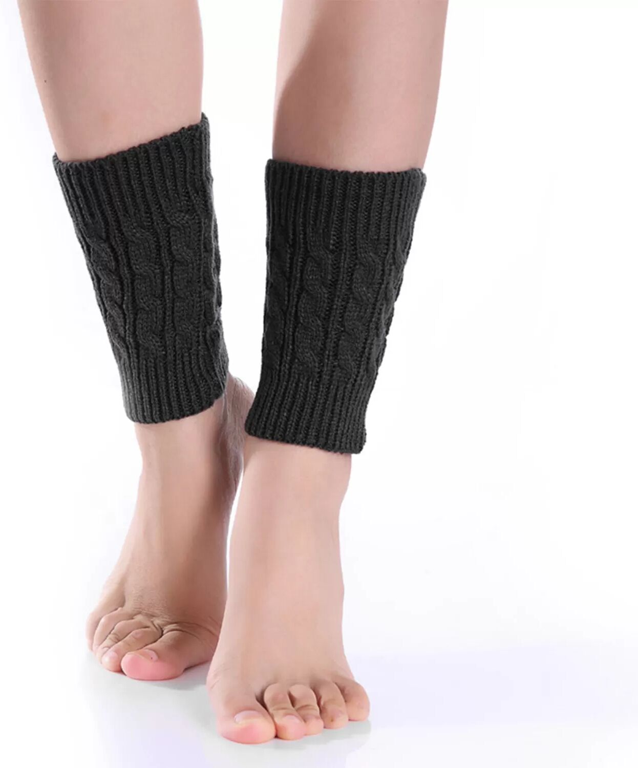 INF Jambières courtes en tricot torsadé Le noir