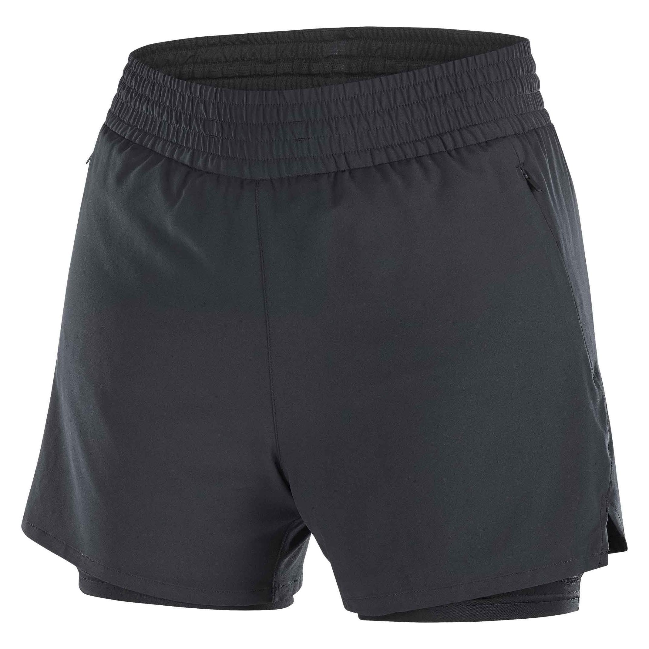 Salomon Kurze Laufhose Damen Shakeout Core 2in1 Shorts 4 - deep black (M) (LC2452300)