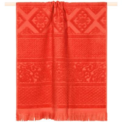 Handtuch PAD "HARLEM, 50x100 cm", orange (rust), B:50cm L:100cm, Frottee, Frottee, Handtücher, hochwertige Jacquard-Webung, besonders weicher Griff, mit Fransen