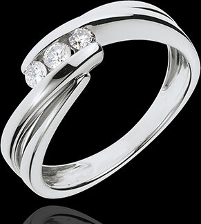 Edenly Trilogie Ring Kostbarer Kokon - Ritornell - WeiÃŸgold - 3 Diamanten 0.21