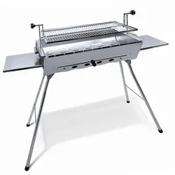 Grillpeter Mangal Edelstahl Astana 2mm rostfrei Schaschlik Grill Rost verstellbar