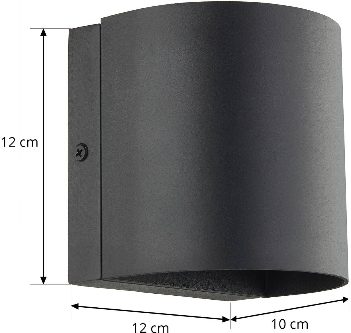 LED Outdoor Wall Light Gladis Lindby, Black, Aluminium, Modern, Outdoor Wall Light