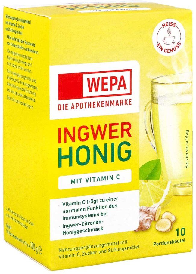 Wepa Ingwer+honig+vitamin C Pulver 10X10g