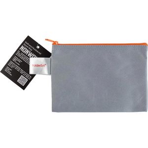 Foldersys Reißverschlussbeutel 40526 Non-Woven-Bag, A6, orange / grau, aus PP, 1 Fach