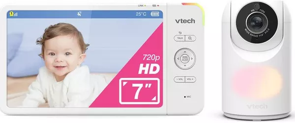 VTECH VM7367HD 7" LCD Screen Video Baby Monitor - White, New