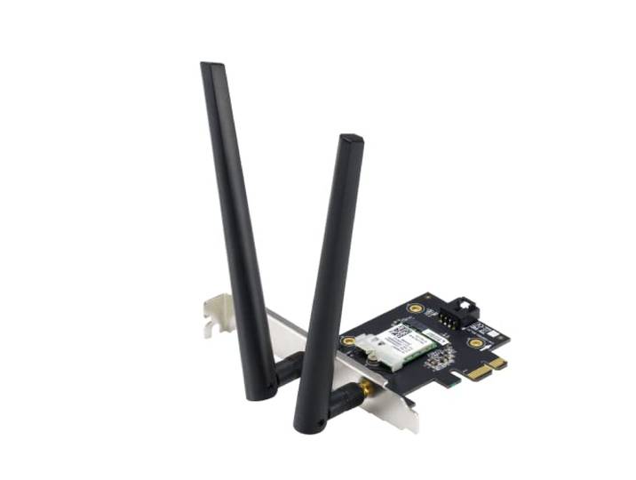 ASUS PCE-AX1800, AX1800 dual-band PCI-E WiFi 6 (802.11ax). Bluetooth 5.2, WPA3 netwerkbeveiliging