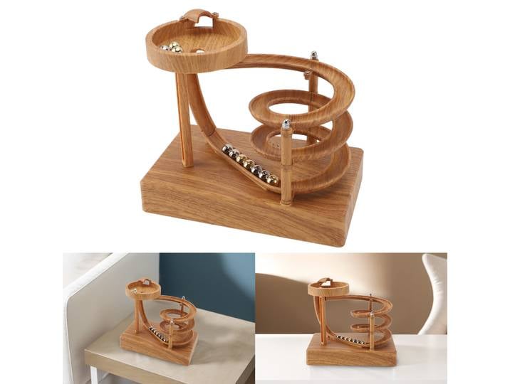 Machine à mouvement perpétuel d'art cinétique, ornement de bureau, boule roulante sans arrêt, jouet scientifique et physique, Gadget de décoration de bureau