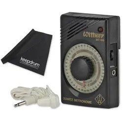Wittner Quartz Metronom MT-50 inklusive Ohrhörer mit Tuch (Metronom), Zubehör Instrumente, Schwarz