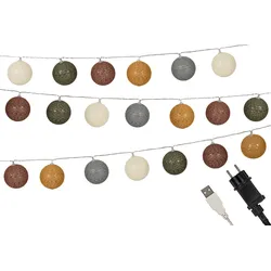 Berger Cotton Sphere Lichterkette 20 LED Kugeln (Länge 2,3 m)