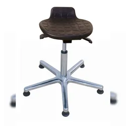 PROREGAL Antistatischer Hocker Orlando High, ESD-Sitz | Sitzhöhe 50-76cm, Ø61cm, Tragfähigkeit 110kg | Polyurethane-Sitz, Aluminium-Fußkreuz & Gleiter