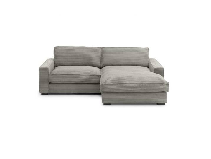 Trendstore Hilja Ecksofa in Cord - verschiedene Farben - Cord Duo dove - rechts Breite Ottomane links oder rechts wählbar , inkl. Rücken, bequeme Polsterung, trendiger Cordbezug in fünf Farben die begeistern Modern, Zeitlos
