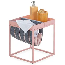 Dmora Limana - Couchtisch, 35x40x35h cm Rosa, Zeitschriftenhalter