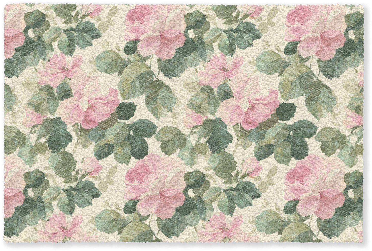 MuchoWow Deurmat Rozen Botanisch Roze - Breedte: 60 cm, Diepte: 40 cm