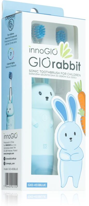 innoGIO GIORabbit Sonic Toothbrush brosse à dents sonique pour enfant Blue 1 pcs