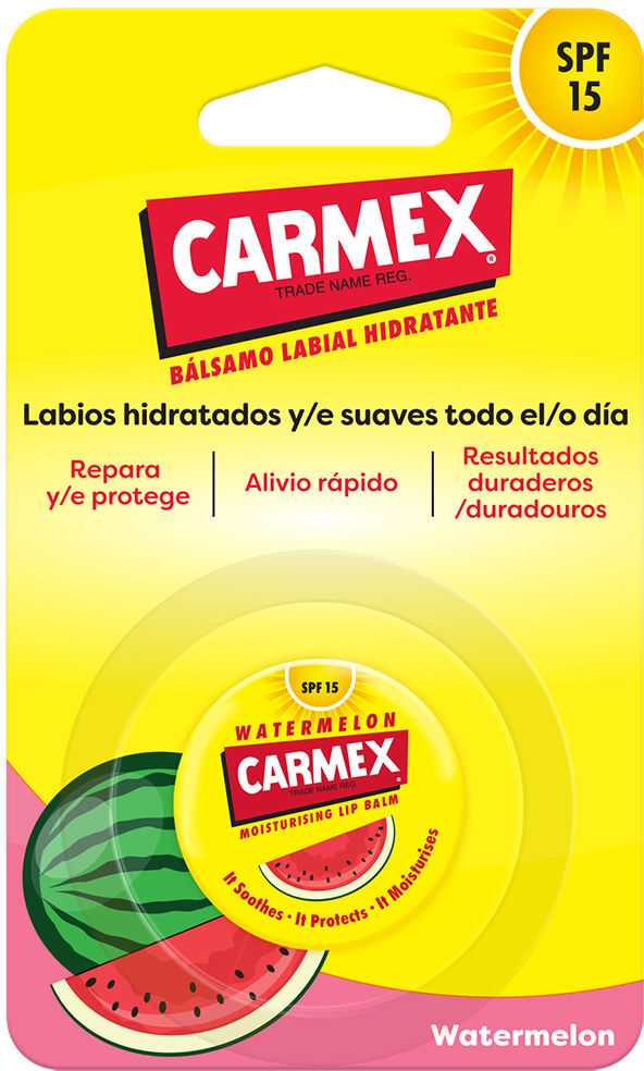 Carmex Frasco de bálsamo hidratante Melancia SPF15 7,5 gr