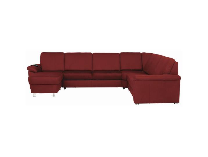 Beldomo System Wohnlandschaft, Rot, Metall, 6-Sitzer, U-Form, 336x240 cm, Goldenes M, Typenauswahl, Bettkasten erhältlich, Fußauswahl, Stoffauswahl, seitenverkehrt Bettfunktion Hocker Rückenfutter, individuell planbar, Wohnzimmer, Sofas & Couches, Wohnlandschaften, Wohnlandschaft U-Form