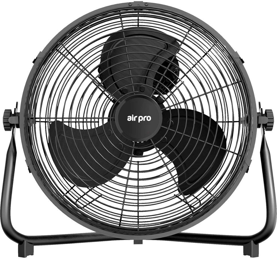 Air Pro 14" Floor Fan - Powerful Air Cooling Fan With 3 Speed Settings Black 37.5cm H X 41cm W X 19.5cm D