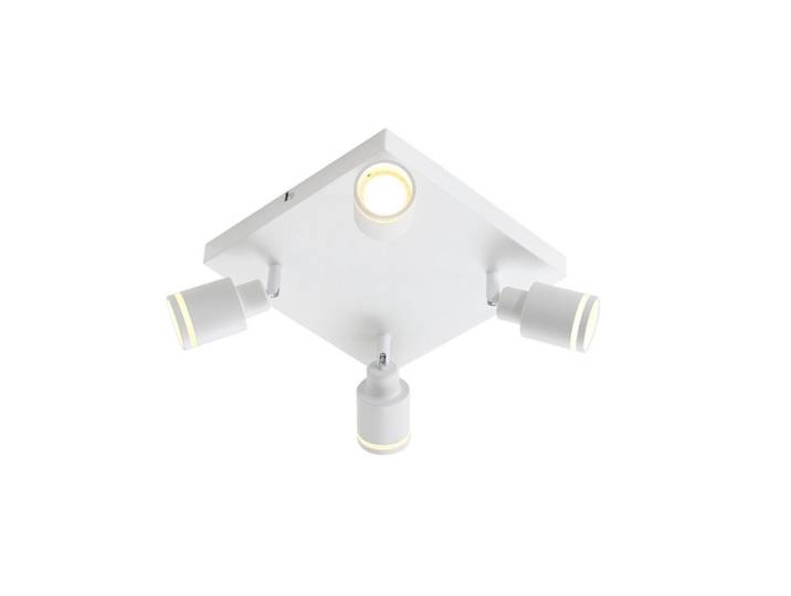 ZMH Strahler Fröhlich 4-flammig 25/25/17 cm, Weiß, Metall, Gu10, 25x17x25 cm, Lampen & Leuchten, Innenbeleuchtung, Spots & Strahler, Deckenspots