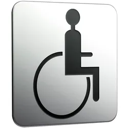 Türschild emco system 2 chrom, Rollstuhlfahrer zum Aufkleben