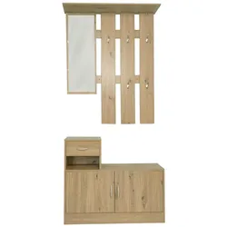 HTI-Living, Garderobe + Kleiderstange, Garderobenpaneel mit Schuhschrank Thekla Artisaneiche