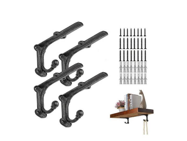 LuxusKollektion Wandregalhalter Regalhalter Gusseisen Haken 15cm 4Stück, 4-tlg.