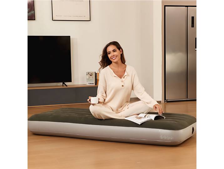 Matelas gonflable épais, modèles de traction, flocage, matelas pneumatique de Camping, lit d'extérieur, Double pliable, Portable