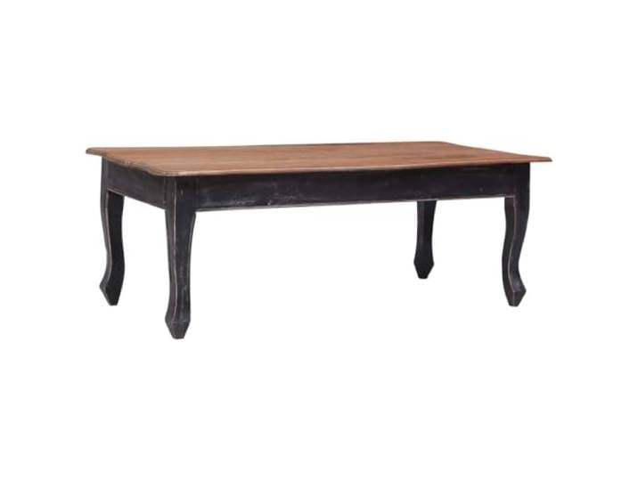 Roanoer Couchtisch Schwarz Braun 120x60x45 cm Massivholz Mahagoni Elegantes Retro-Design für das Wohnzimmer. Handgefertigt aus edlem Echtholz mit einzigartiger Naturmaserung.