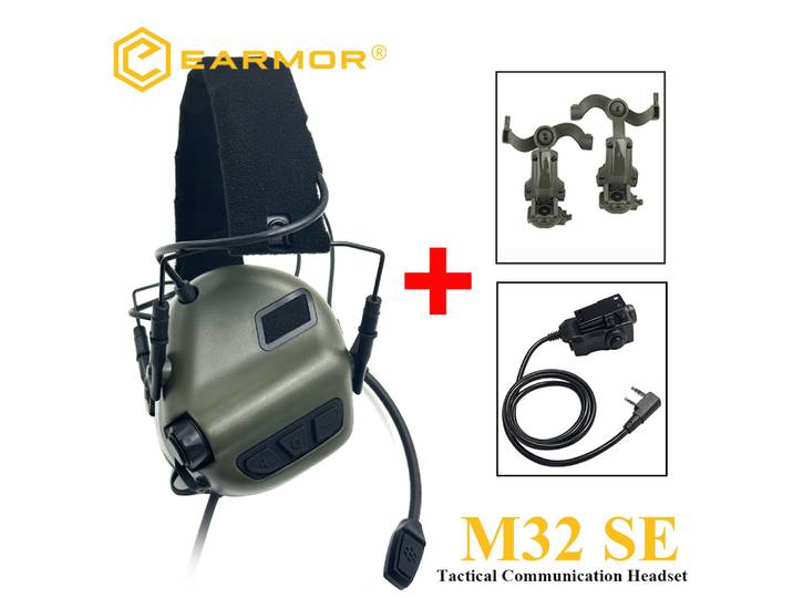 EARMOR casque tactique SE M32 casque antibruit de tir actif casque avec adaptateur de Rail de casque bricolage casque de montage casque