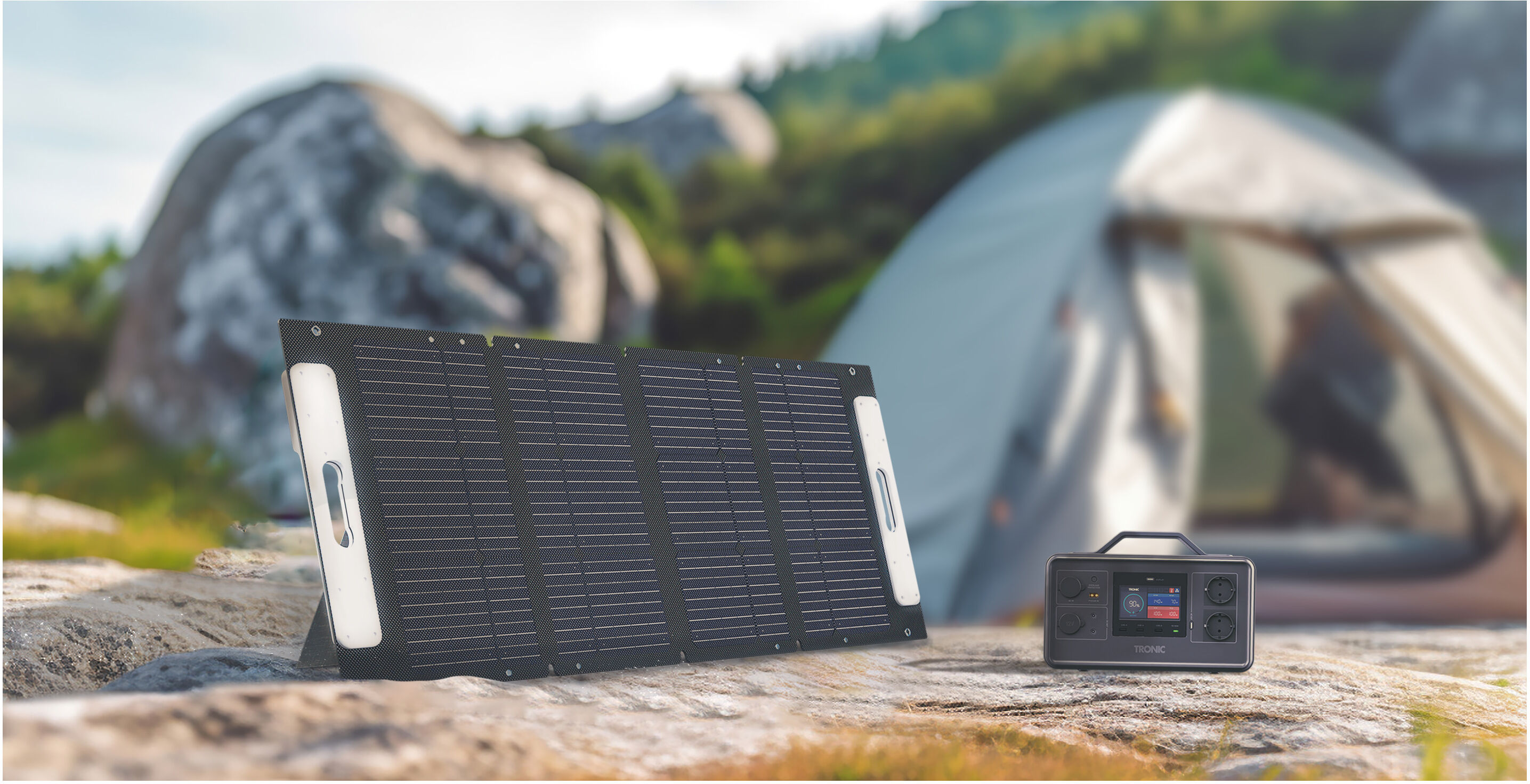 TRONIC® Faltbares Solarladegerät, 100 W