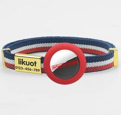 Uplift Treasures Personalized Breakaway Cat Collar With AirTag Holder multicolored