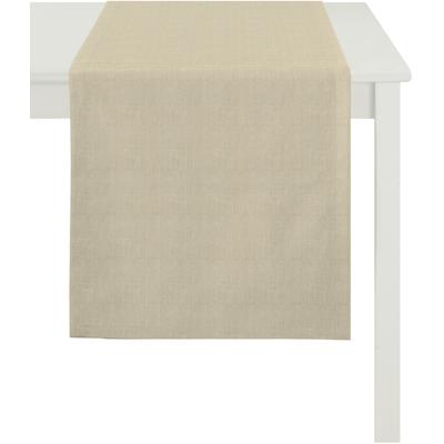 Tischläufer APELT "Arizona, Uni-Basic" Gr. 1, beige, B:44cm L:140cm, Leinen, Polyester, Tischdecken, Leinenoptik