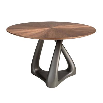 AC ANGEL CERDA Angel Cerdá Runder Esstisch aus Nussbaum, dunkelgrauem Fiberglas und Metall 1208-Ø135C Ø135 x 75