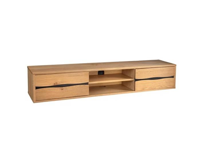 TV-Lowboard LIVING EDGE - 160cm - natur - Wildeiche Baumkante Kabelöffnung, handgefertigtes Unikat, Baumstamm-Optik, Massivholz, modernes Design, 50kg Belastbarkeit