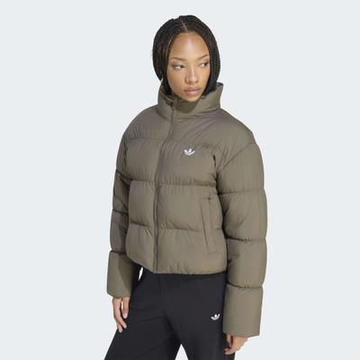 Outdoorjacke ADIDAS ORIGINALS "GEFÜTTERT, KURZER SCHNITT", Damen, Gr. L, branch, Obermaterial: 100% Polyester, Jacken Outdoorjacke