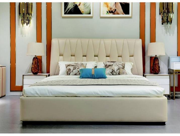 Xlmoebel Polsterbett Luxus Metallbett mit gepolstertem Design und elegantem Look (Bett), Hergestellt in Europa