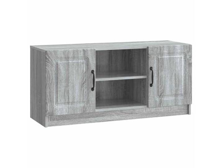 Roanoer TV-Schrank Graues Sonoma 102x34,5x47cm Lowboard Fernsehtisch Stabiles TV-Lowboard in Grau-Sonoma-Optik mit 2 Schwenktüren, 1 Einlegeboden und Metallgriffen für das moderne Wohnzimmer.