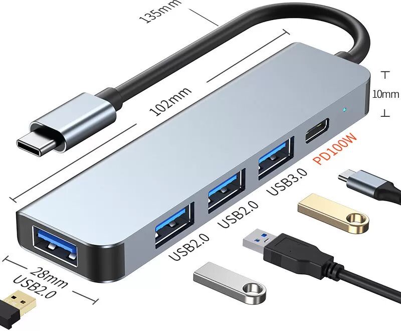 INF Hub multiport haute vitesse avec 100 W PD - Modèle 2301
