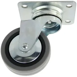 MS Beschläge Möbelrolle Laufrolle aus Metall mit Anschraubplatte Rolle aus Hartgummi Ø60mm
