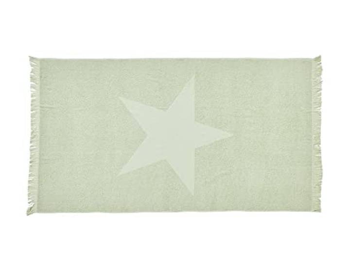 DONE Capri Star Hamamtuch 90x160cm Light Green offene Fransen gewebtes Motiv trocknet schnell strapazierfähig Hipper Begleiter 100% Baumwolle