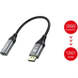 equip Displayport->HDMI Adapter 1.4 St/Bu 8K/60Hz grau (DisplayPort, HDMI), Video Adapter, Grau