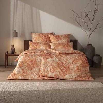 Bettwäsche ESTELLA "Rhea", orange (360, orange), B/L: 135cm x 200cm, 1 Stk., 2 Stk., Satin, B/L: 80cm x 80cm, 3, Satin, Obermaterial: 100% Baumwolle, Bettwäsche, Bettwäsche, Gefertigt aus hochwertigem Baumwoll-Satin.