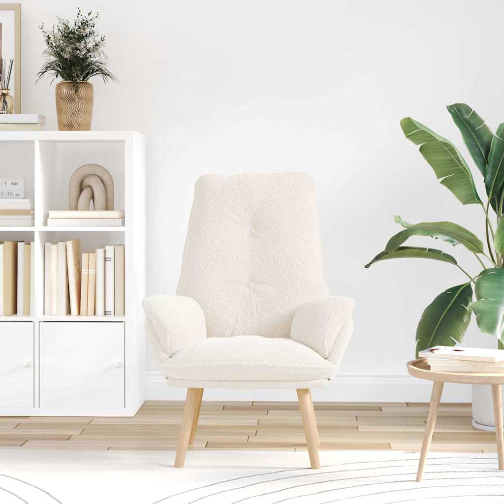 vidaXL fauteuil Crème 69 x 74 x 93 cm Tissu Sherpa
