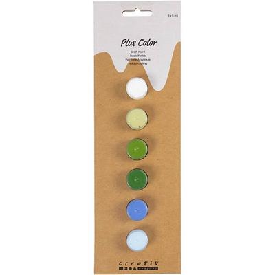Creativ Company Hobbyfarbe Plus Color, Harmonie in Blau-Grün, 6x5 ml