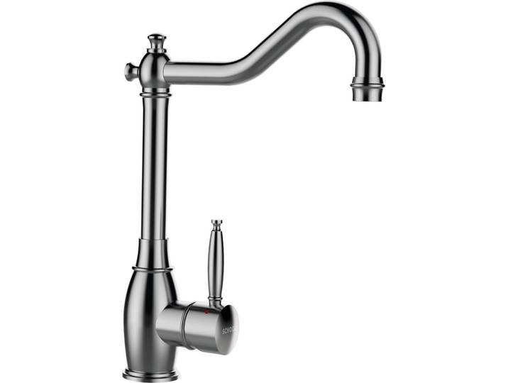 Küchenarmatur SCHOCK Resi , grau (edelstahl), B:20,5cm H:31cm Ø:5cm, Edelstahl, Armaturen, Küchenarmatur, Festauslauf, Flüsterperlator, Schwenkbereich 360