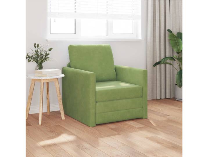 vidaXL Schlafsofa Hellgrün 74 x 77 x 81 cm Samt