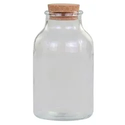 Chic Antique Milchflasche mit Korkverschluss, H16/D8 cm, klar